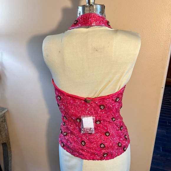 Sequined pink halter top - Picture 2 of 11